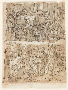 Quatre scènes de la vie de Saint Jean-Baptiste, dessins préliminaires pour une série d