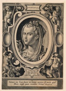 Justice (Iustitia), planche 5 de "Virtutum theologicarum et cardinalium" - Jan van der Straet, called Stradanus