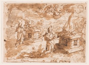 Sacrifices de Caïn et Abel, dessin préliminaire pour "Spiritus Pietatis" (L