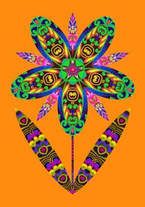 Découpe de fleur sur orange, 2020 - Jane Tattersfield
