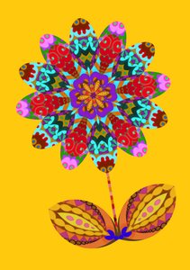Découpe de fleur sur jaune - Jane Tattersfield