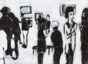 Ouverture de la galerie en charbon de bois et gesso, c.2017 - Janel Bragg