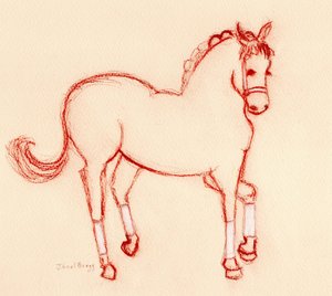 Horse Dancing at the Parade, vers 2024 (crayon sur papier) - Janel Bragg