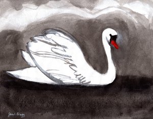 Cygne sur un lac orageux, 2023