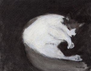 Thomas Taking a Nap, c. 2018 (fusain et pastel sur papier) - Janel Bragg