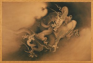 Deux dragons dans les nuages