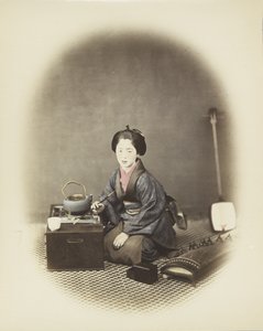 Femme avec un koto et un shamisen