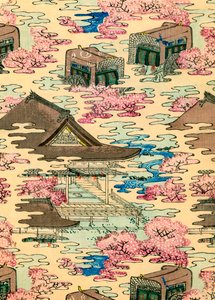 Paysage abstrait avec maisons