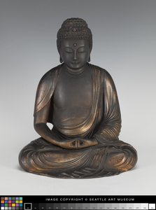 Bouddha Amida sur un piédestal de lotus