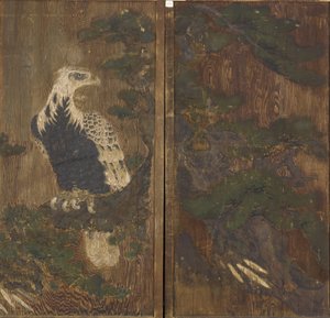 Aigle dans un pin, période Momoyama, probablement XVIIe siècle
