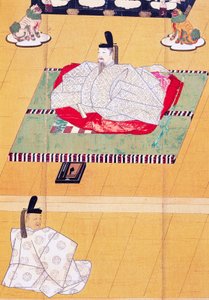 Empereur Go-Daigo et ministre Fujifusa, gravure sur bois, période Kamakura (1185-1333), civilisation japonaise