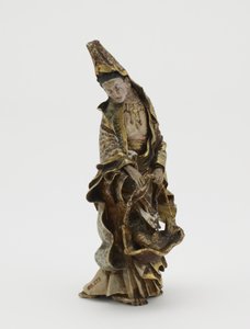 Figure de Kannon tenant un poisson dans un panier, ère Meiji