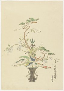 Arrangement Floral par Rokkakud? Ikenob? Seny?; Pin et Acacia - Japanese School