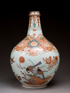 Grand vase bouteille, décoré en Hollande dans le style Imari, Ko-Imari, fin XVIIe siècle