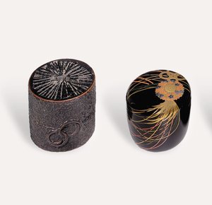 Boîte à thé Nakatsugi et boîte à thé Natsume, période Edo - Japanese School