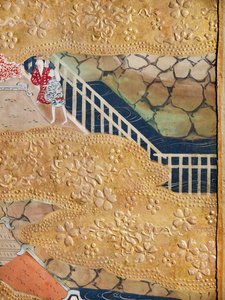 Osakazu Byobu - Paravent japonais à huit panneaux (peinture) - Japanese School