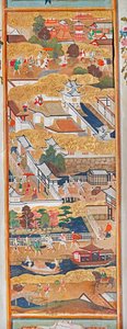 Osakazu Byobu - Paravent japonais à huit panneaux (peinture) - Japanese School