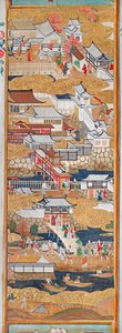Osakazu Byobu - Paravent japonais à huit panneaux (peinture) - Japanese School