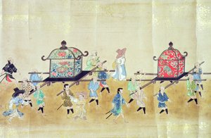 Partie de la sixième ambassade coréenne au Japon lors de la succession de Tokugawa Ietsuna en 1651, peut-être par Kano Masunobu (1625-94) 1655-57