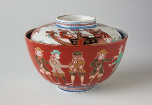 Bol à riz et couvercle, possiblement 19e siècle - Japanese School