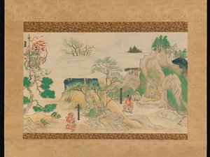 Scène des Légendes illustrées du temple Jin