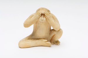 Ne Pas Voir le Mal, un des Trois Singes Sages - Japanese School