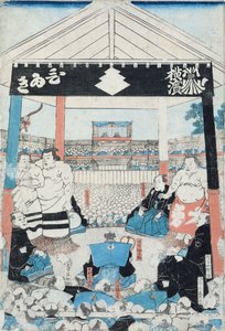 Lutteurs de sumo sur le point de commencer un match - Japanese School
