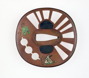 Tsuba décoré de ventilateurs
