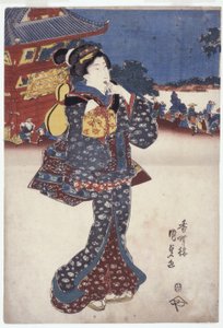 Sans titre (une femme voyageant) - Japanese School