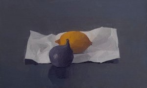 Figue et citron, 2016 (huile sur bois de tilleul)