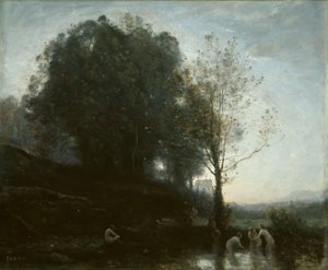 Nymphes au bain et enfant - Jean-Baptiste-Camille Corot