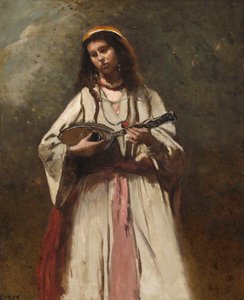 Femme gitane avec mandoline - Jean-Baptiste-Camille Corot