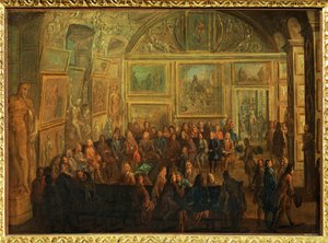 Vue du Salon de Diane au Louvre;une seance de l