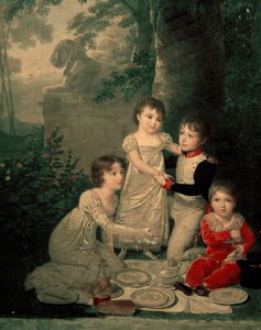 Quatre enfants de Joachim Murat et Caroline Bonaparte (de gauche, Letizia