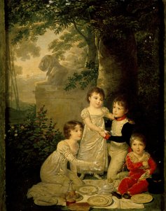 Quatre fils de Joachim Murat et Caroline Bonaparte (de gauche, Letizia