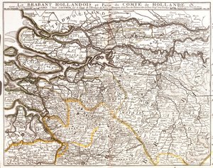 Carte du Brabant néerlandais (ou Brabant septentrional) et d