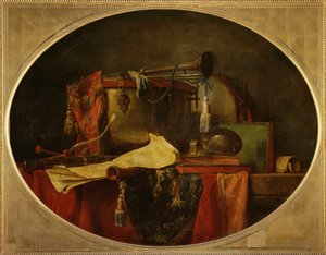 Les attributs de la musique guerrière - The attributes of martial music, supraporte for the Chateau de Bellevue1767 ...