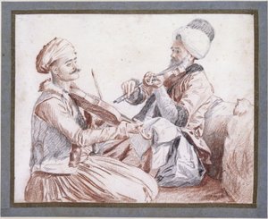 Deux musiciens turcs jouant du violon - Jean-Étienne Liotard