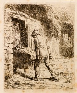 Homme avec brouette - Jean Francois Millet