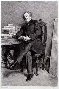 Alexandre Dumas fils (1824-95), romancier et dramaturge français, gravé par A Mongin