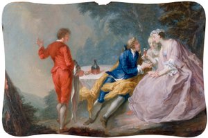 Fête galante : Conversation - Jean Antoine (after) Watteau