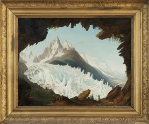 Vue des Alpes prise depuis la voûte nommée le Chapeau du Glacier des Bois - Jean Antoine Linck