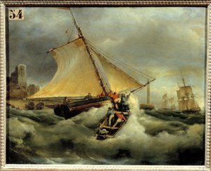Un mauvais moment. Peinture de Théodore Gudin - Jean Antoine Theodore Gudin