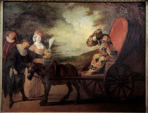 Arlequin (Arlecchino) empereur de la lune. Peinture de Jean Antoine Watteau (1684-1721)