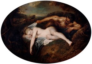 Nymphe et satyre, vers 1715