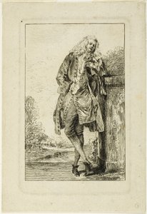 Homme debout appuyé sur son coude - Jean Antoine Watteau