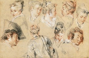 Étude de têtes - Jean Antoine Watteau