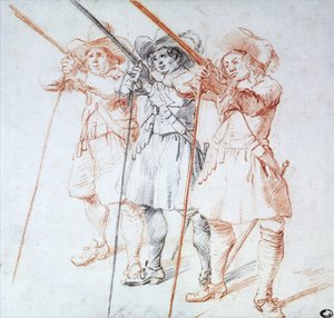 Trois arquebusiers, 1712
