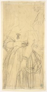 Étude pour la robe et les mains de Madame Moitessier - Jean Auguste Dominique Ingres