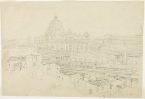 Vue de Saint-Pierre de Rome - Jean Auguste Dominique Ingres